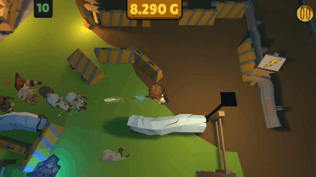 Disparo en movimiento con proyectiles de energía en shooter top-down de zombis