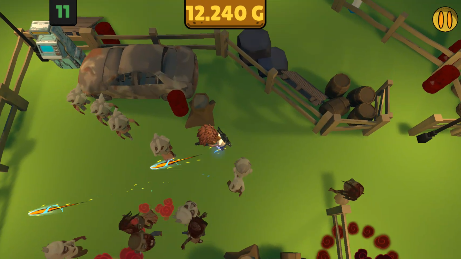 Artefactos de energía en oleadas tardías del shooter cenital para Android