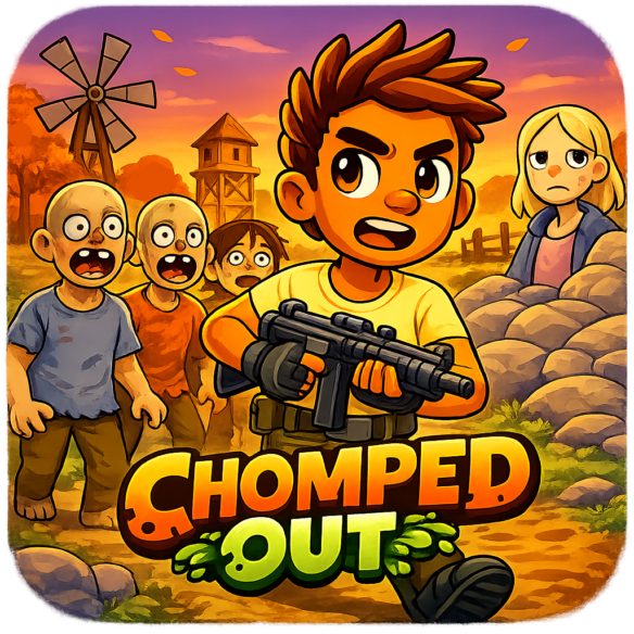 Dispara, esquiva y sobrevive a hordas infinitas en CHOMPED OUT. Shooter cenital de zombis para Android con misterio, rondas y un gran secreto por descubrir.