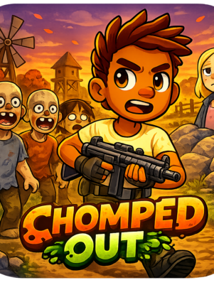 Dispara, esquiva y sobrevive a hordas infinitas en CHOMPED OUT. Shooter cenital de zombis para Android con misterio, rondas y un gran secreto por descubrir.